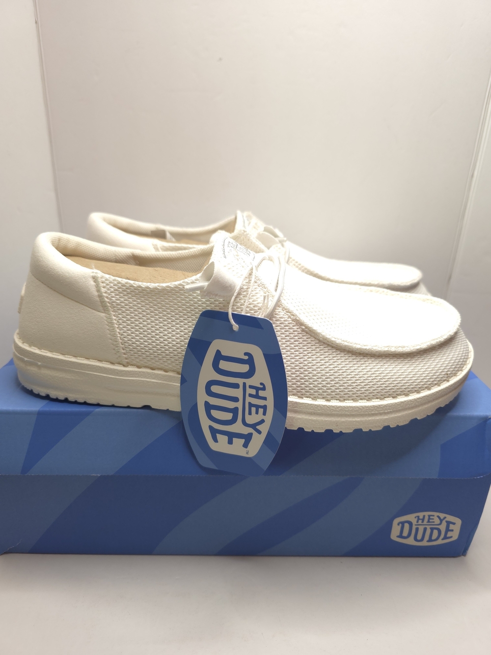 Women's Size 9 Hey Dude Wendy Funk Mono White Comfort Light Shoes 40065-100 New